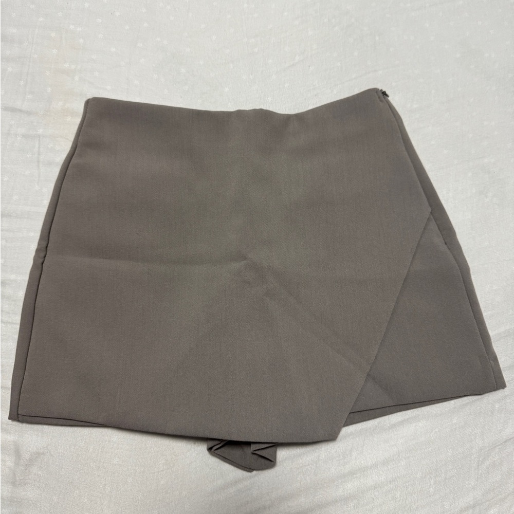 Zara Taupe Wrap Skirt
